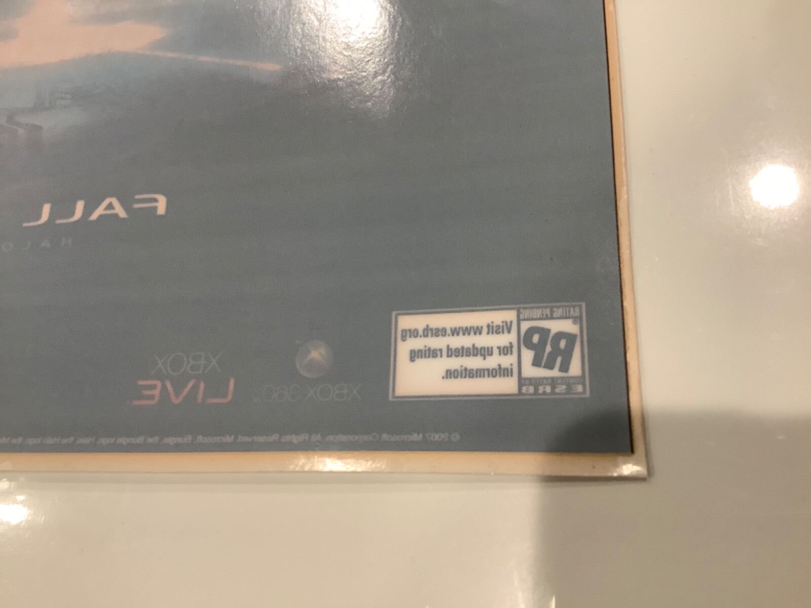 Halo 3 rare Store glass window Promo Poster Xbox New Mint Condition Master Chief