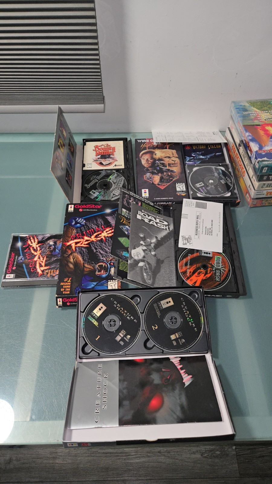 3DO 5 Game Lot Including PRIMAL RAGE, BOUNTY HUNTER, ROAD RASH + MORE READ!