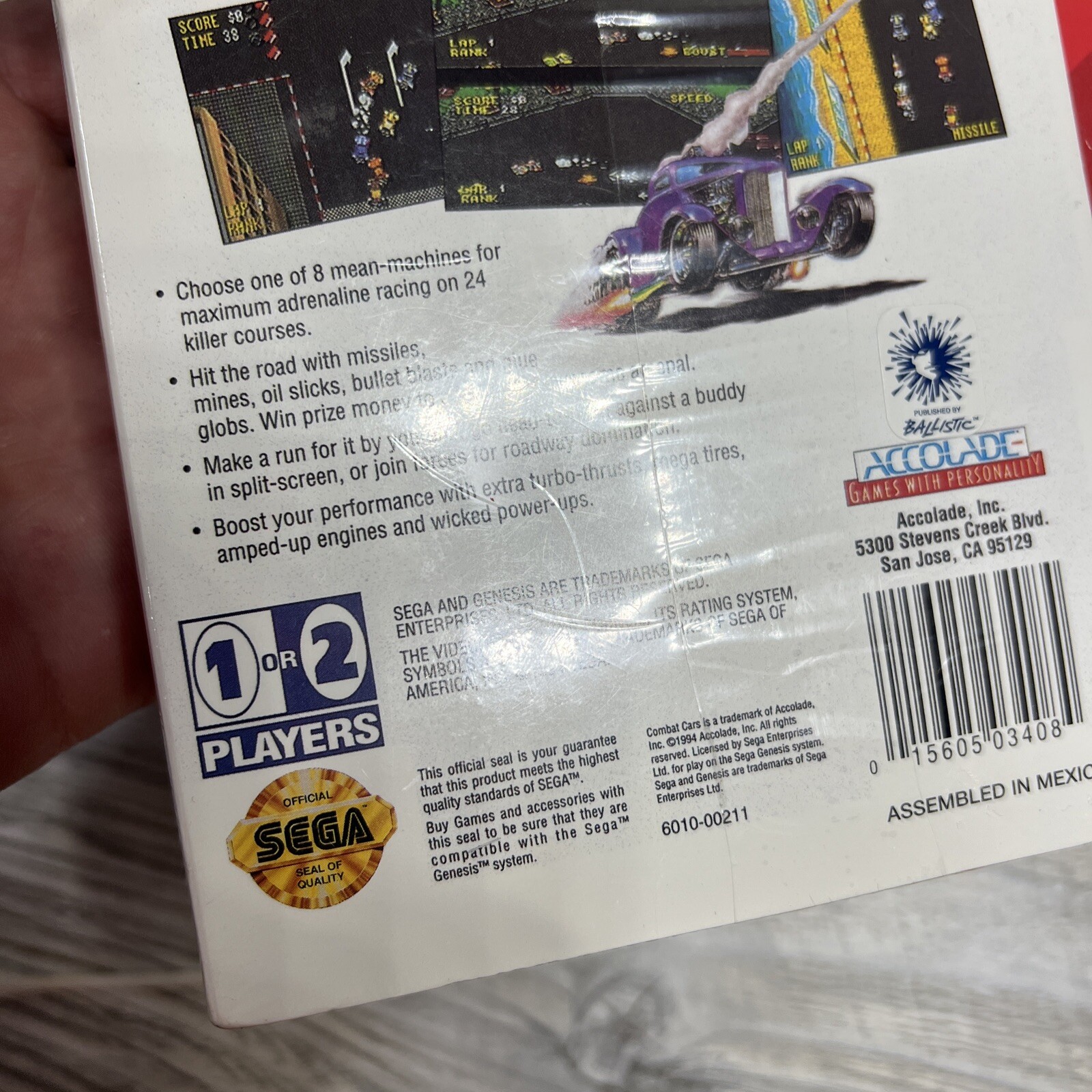 Combat Cars Factory Sealed! (Sega Genesis, 1994) WATA VGA CGC? Cardboard Box