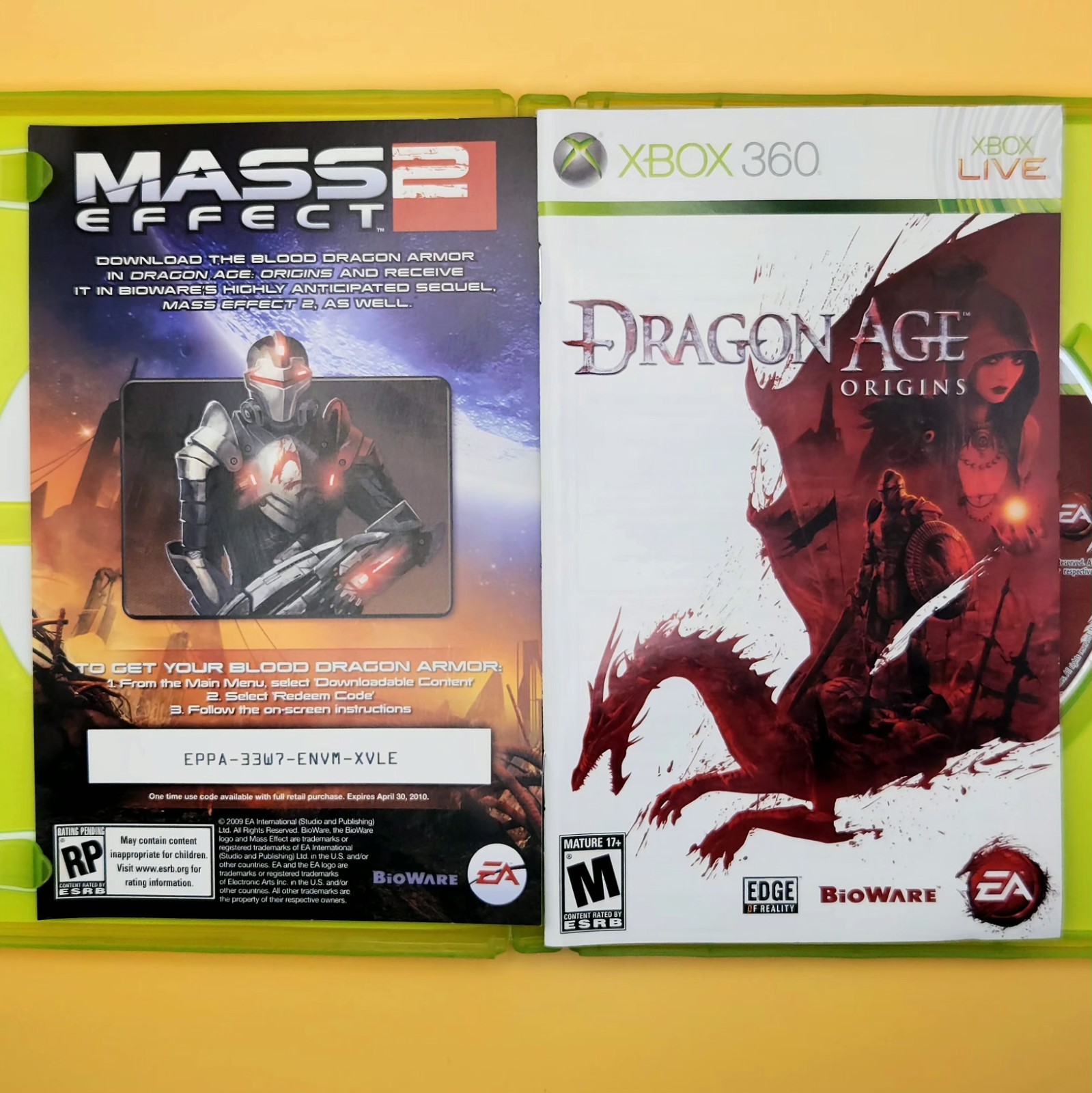 Dragon Age: Origins – Xbox 360 – 2009 w/Manual & Inserts – Tested & Works