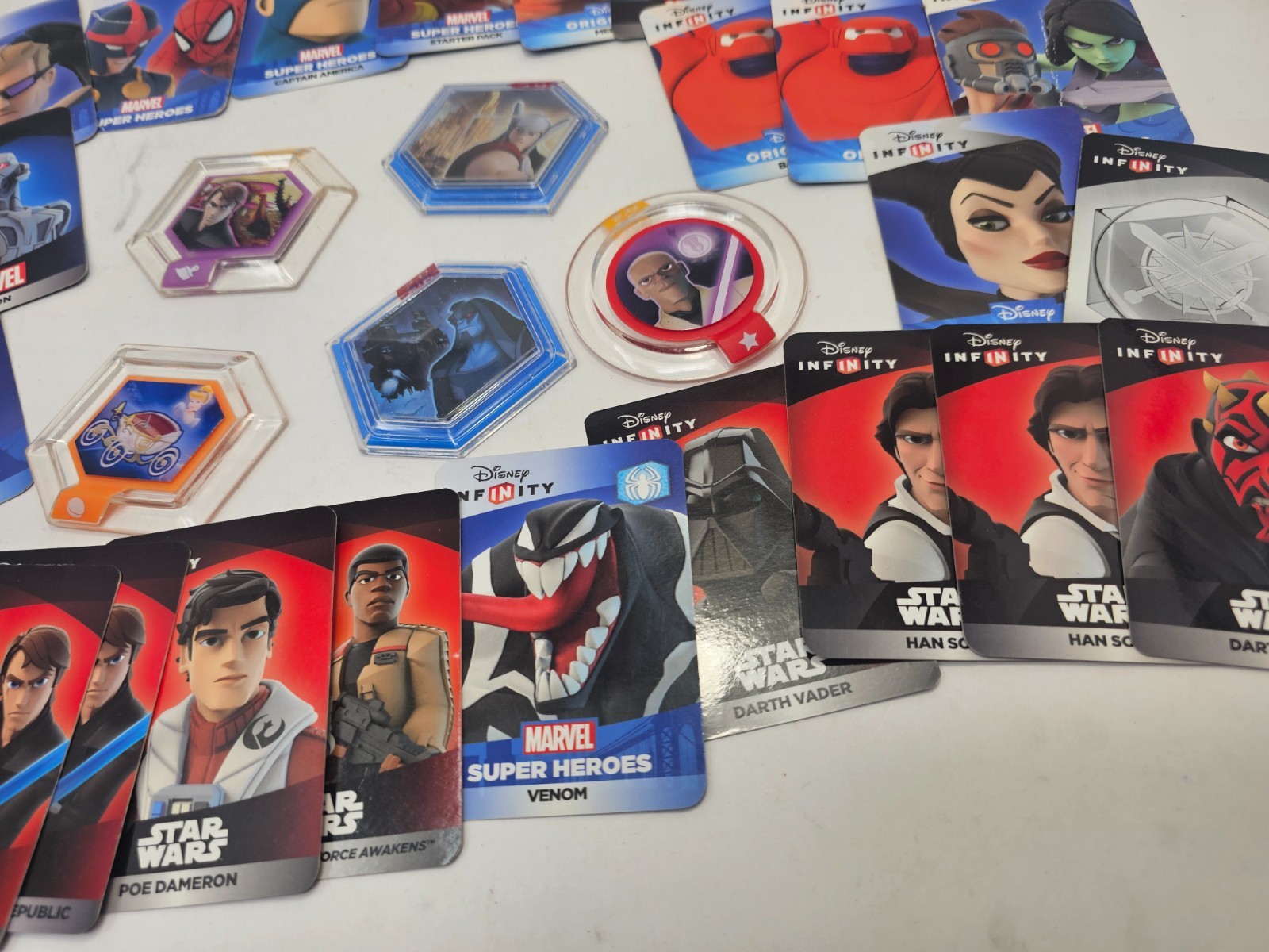 Disney Infinity Power Disc and Web Code Cards Mixed Lot Star Wars Marvel