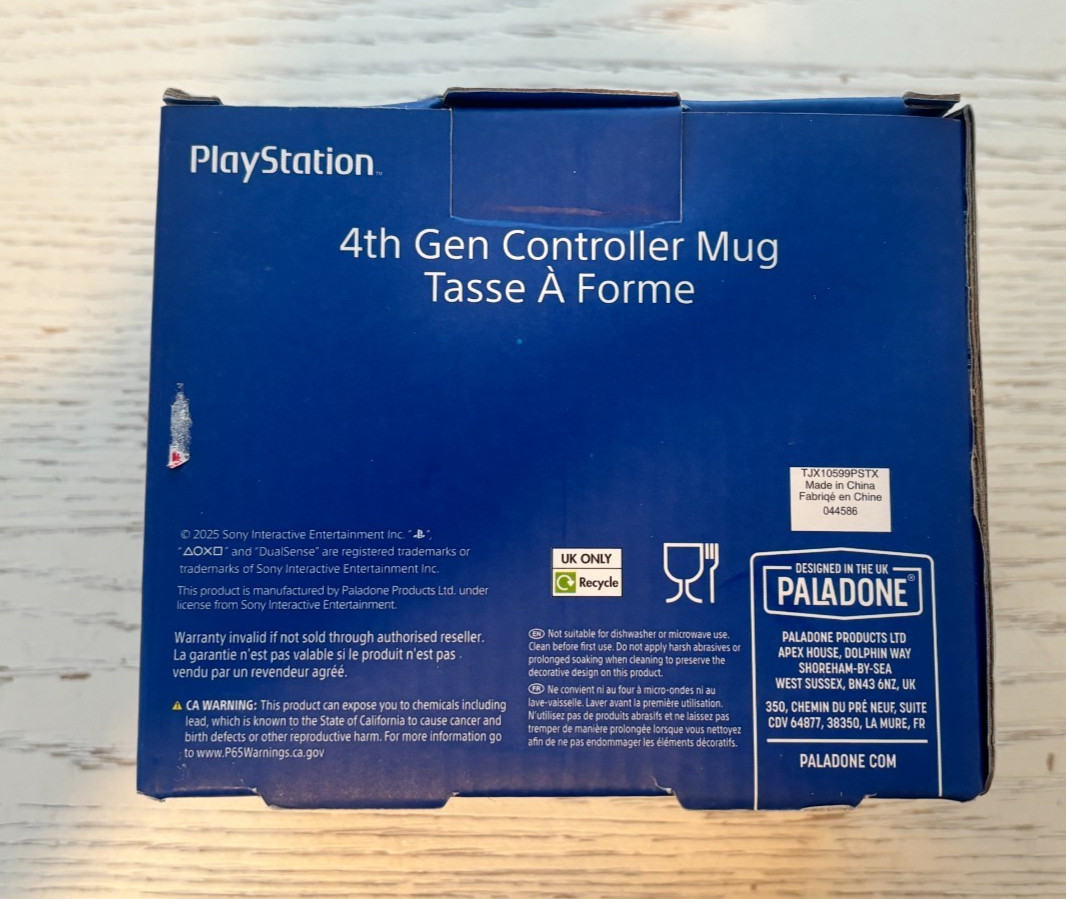 Playstation 4th Gen Controller Coffee Mug Silver White Official Paladone NIB
