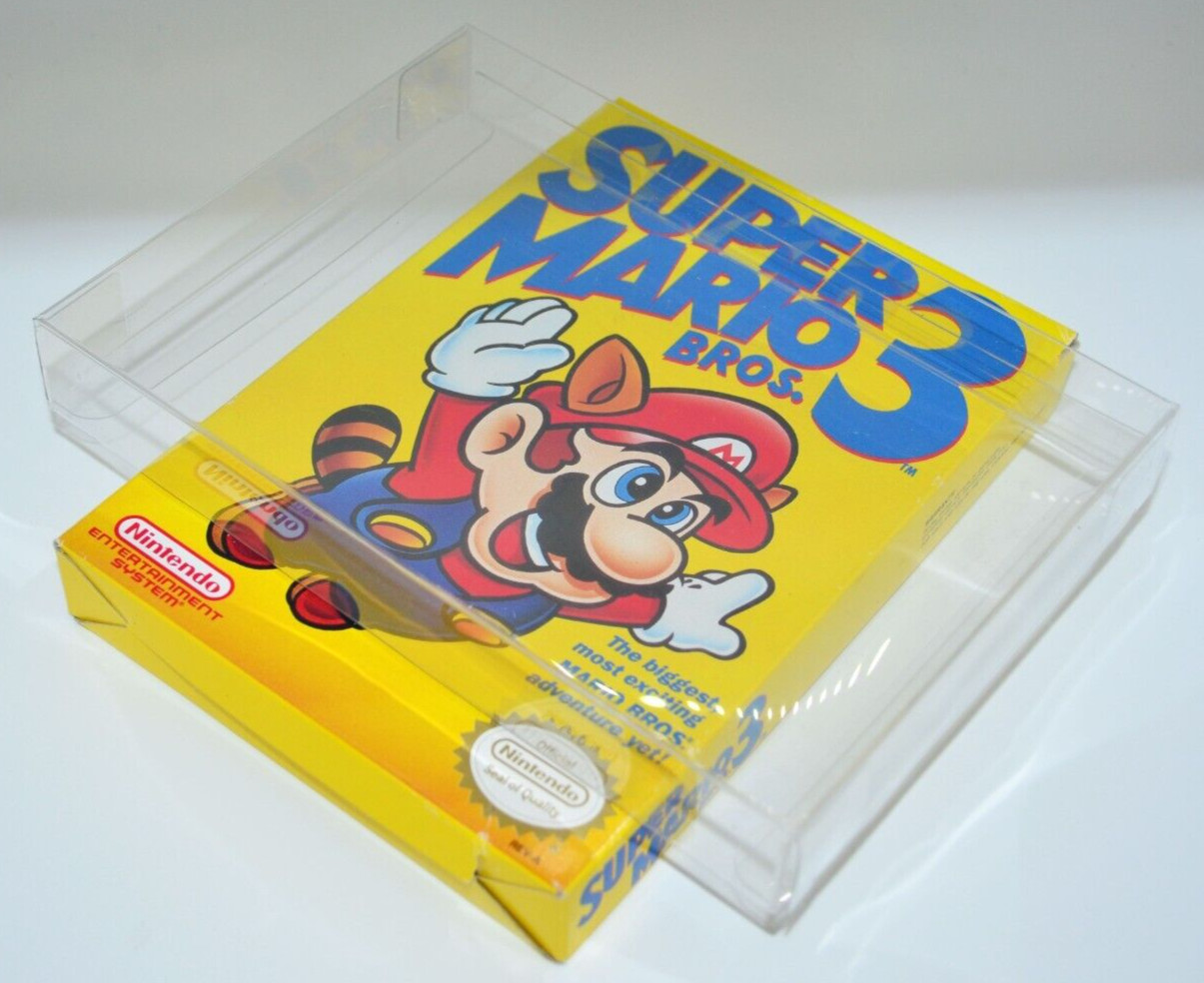 5 Plastic Protective Protectors Cases Sleeves Display Boxes For Nintendo NES