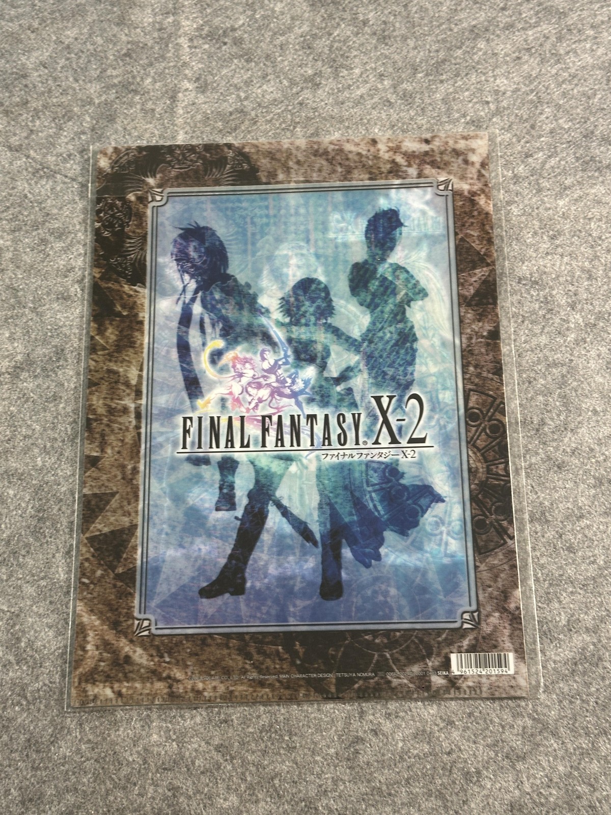 Vintage Final Fantasy X-2 Clear File Folder Yuna Rikku Paine Square Enix Glossy