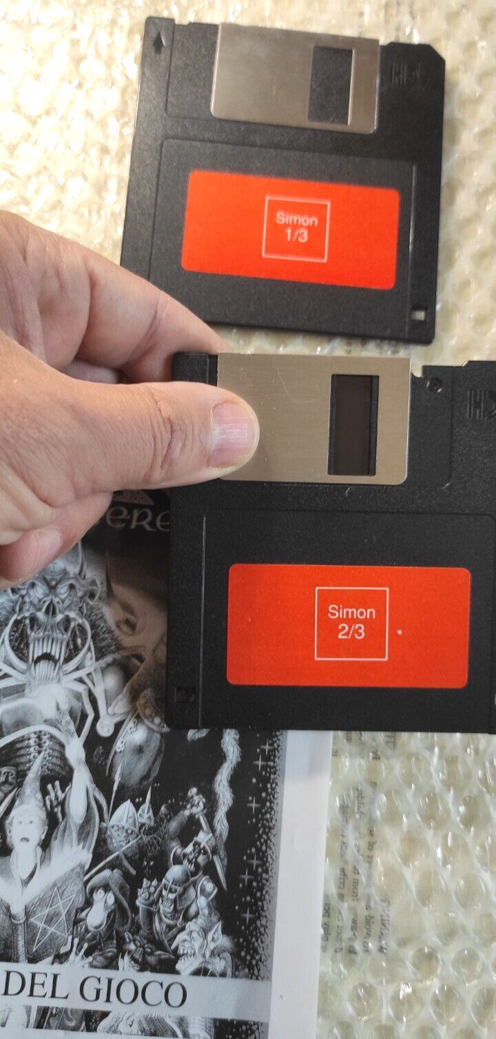 SIMON THE SORCERER Complete Box PC FLOPPY ORIGINAL LEADER Italy Retrogames PAL