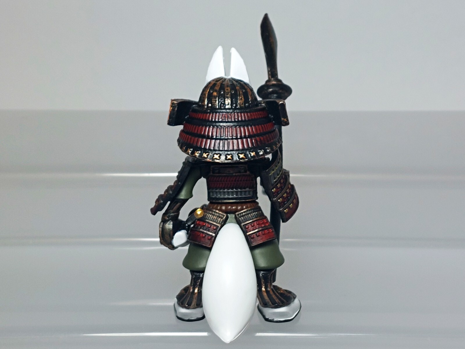 Red Armor Fox Kitsune Musha Right Spear Figure SO-TA M04 3.2in