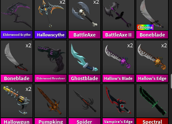 Roblox Murder Mystery 2 MM2 ALL Super Rare Godly Knives and Guns *FAST DELIVERY*