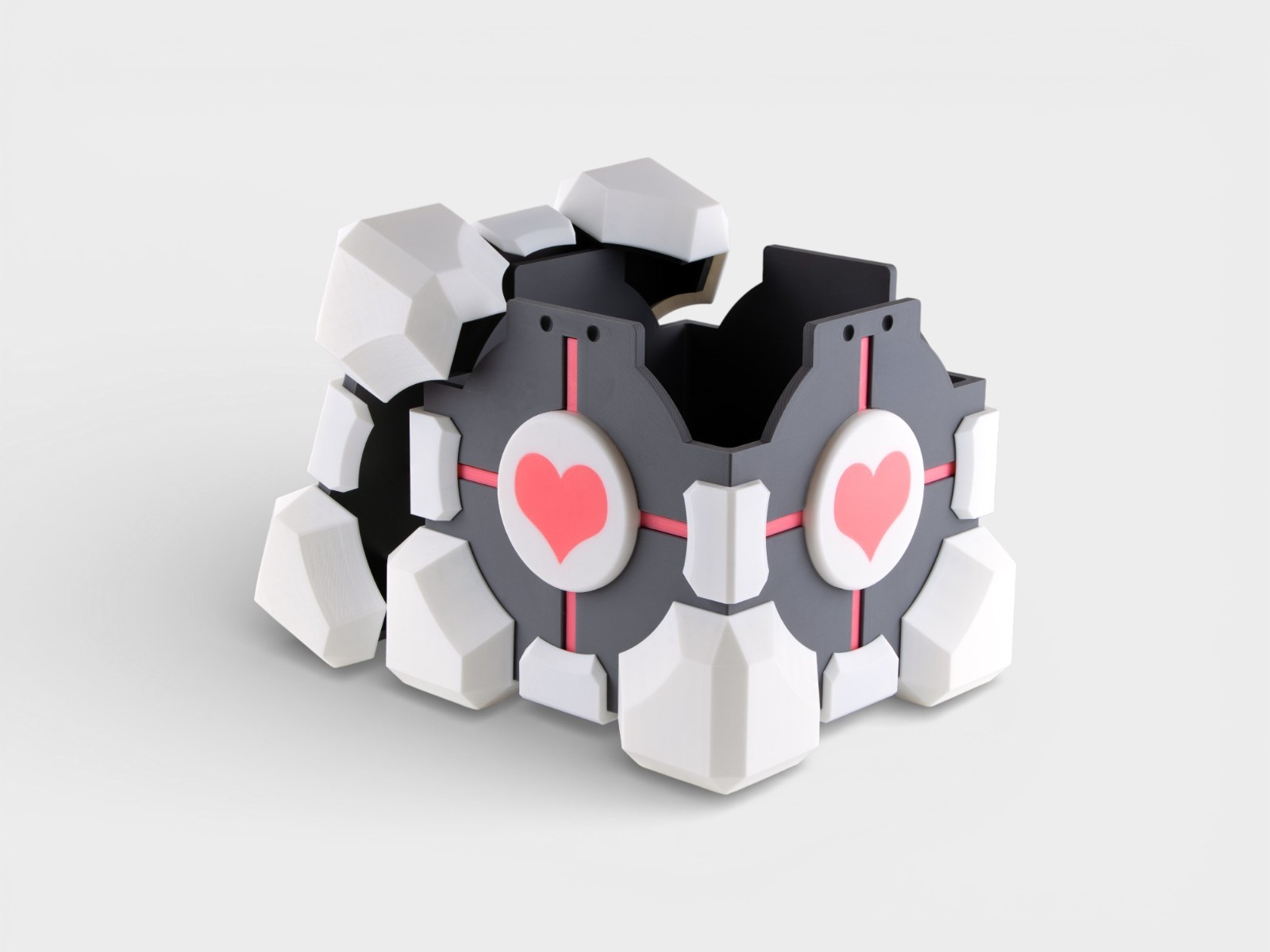 Portal Companion Cube Box | 3D Printed Weighted Companion Cube Storage Container