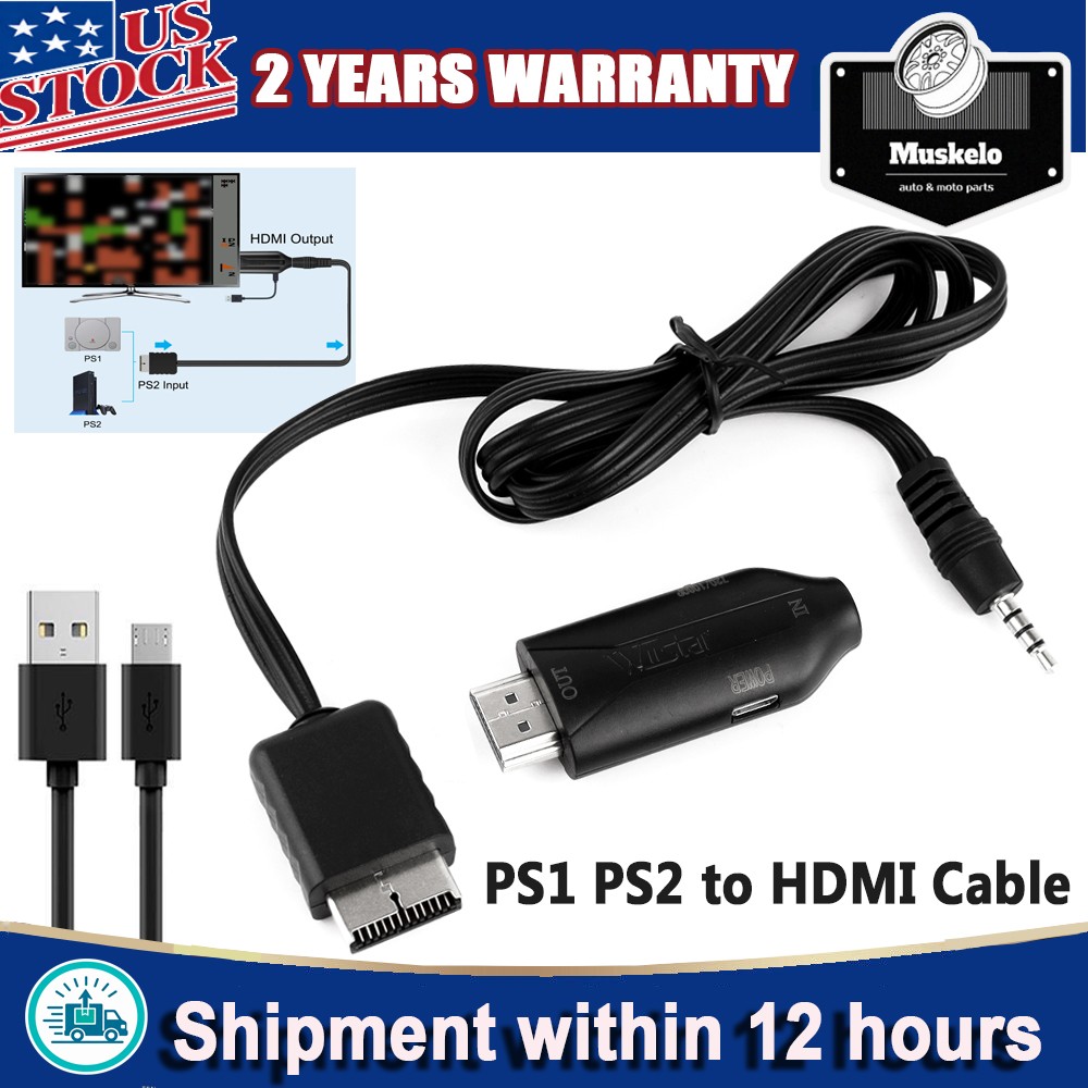 For Sony PS1 PS2 to HDMI TV Adapter Cable Game Console Audio Video Converter