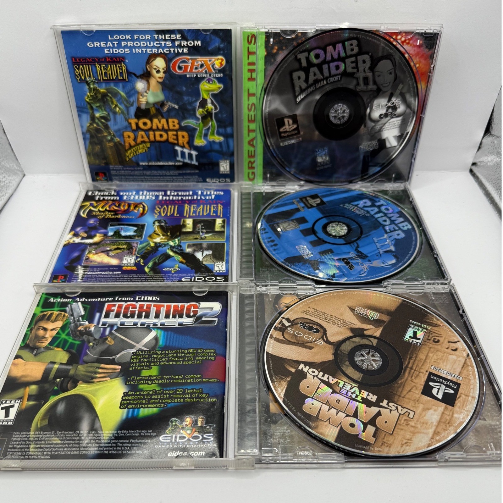 Tomb Raider PS1 PlayStation 1 Game Bundle II III Last Revelation CIB Tested