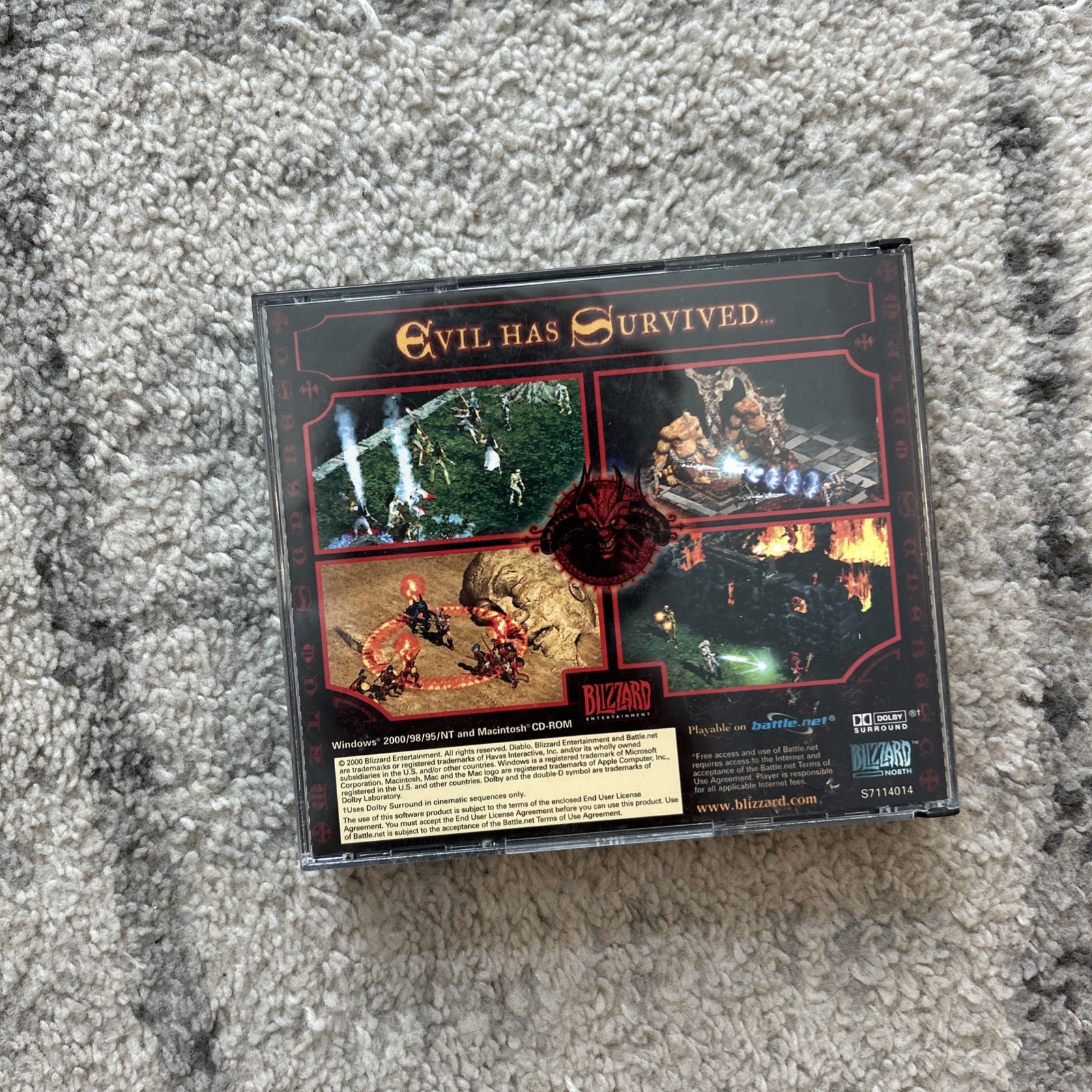 PC CDROM Game DIABLO II 2 Classic Blizzard 3 Disc SET Windows 2000/98/95/NT/MAC