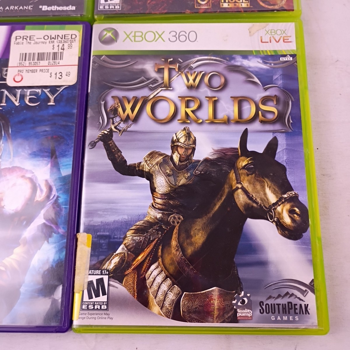 Microsoft Xbox 360 Video Game Bundle Dishonored, Reckoning, Fable, Two Worlds