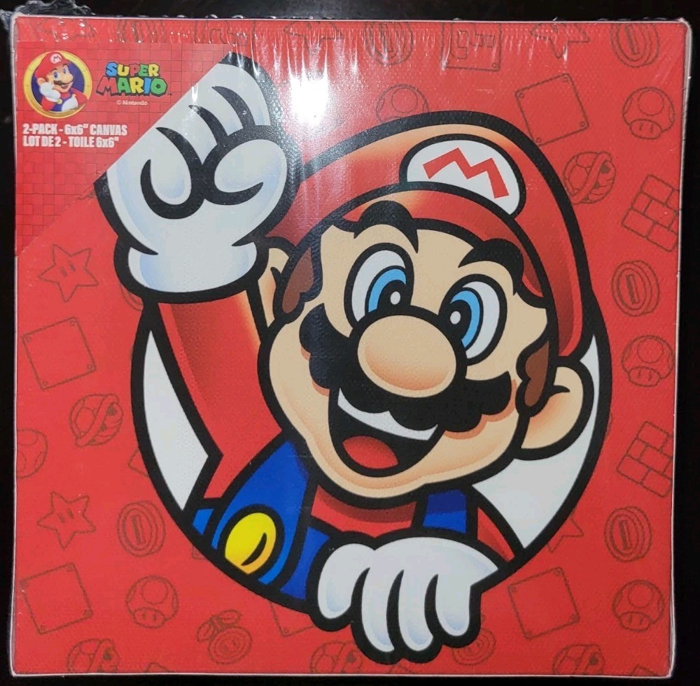 Super Mario 6×6″ Canvas Tiles Mario Luigi Nintendo PyramidAmerica New & Sealed