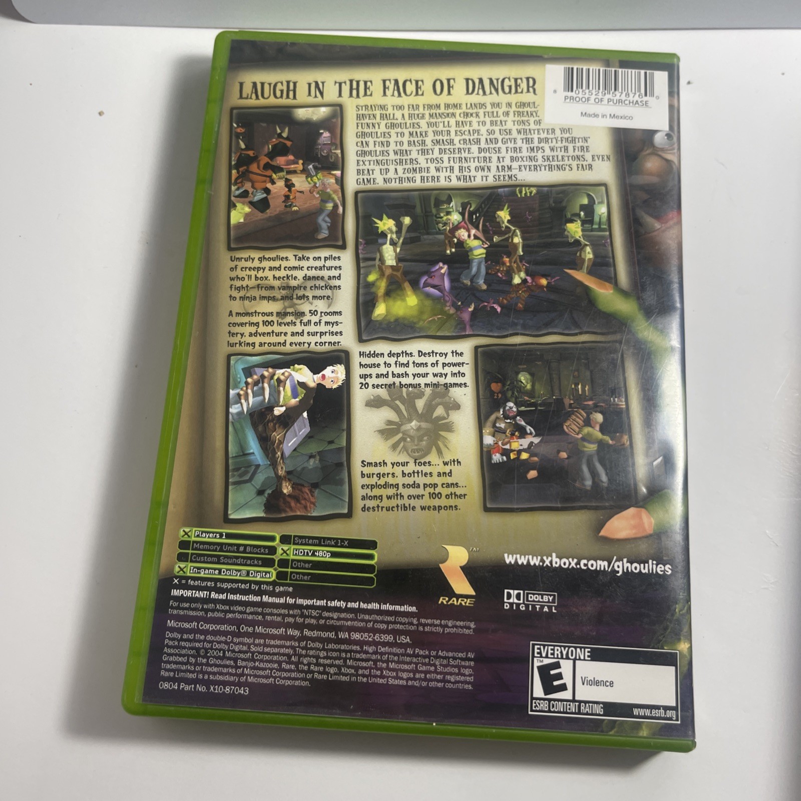 Grabbed by the Ghoulies (Microsoft Xbox, 2003) CIB COMPLETE. Tested & Working!