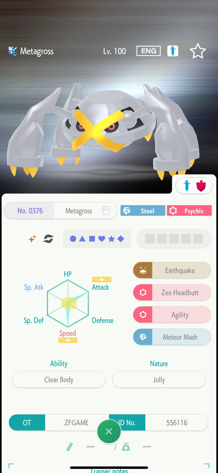 ✨6IV SHINY Metagross + EVS🚀 POKEMON HOME✨Champions✨Online delivery⚡