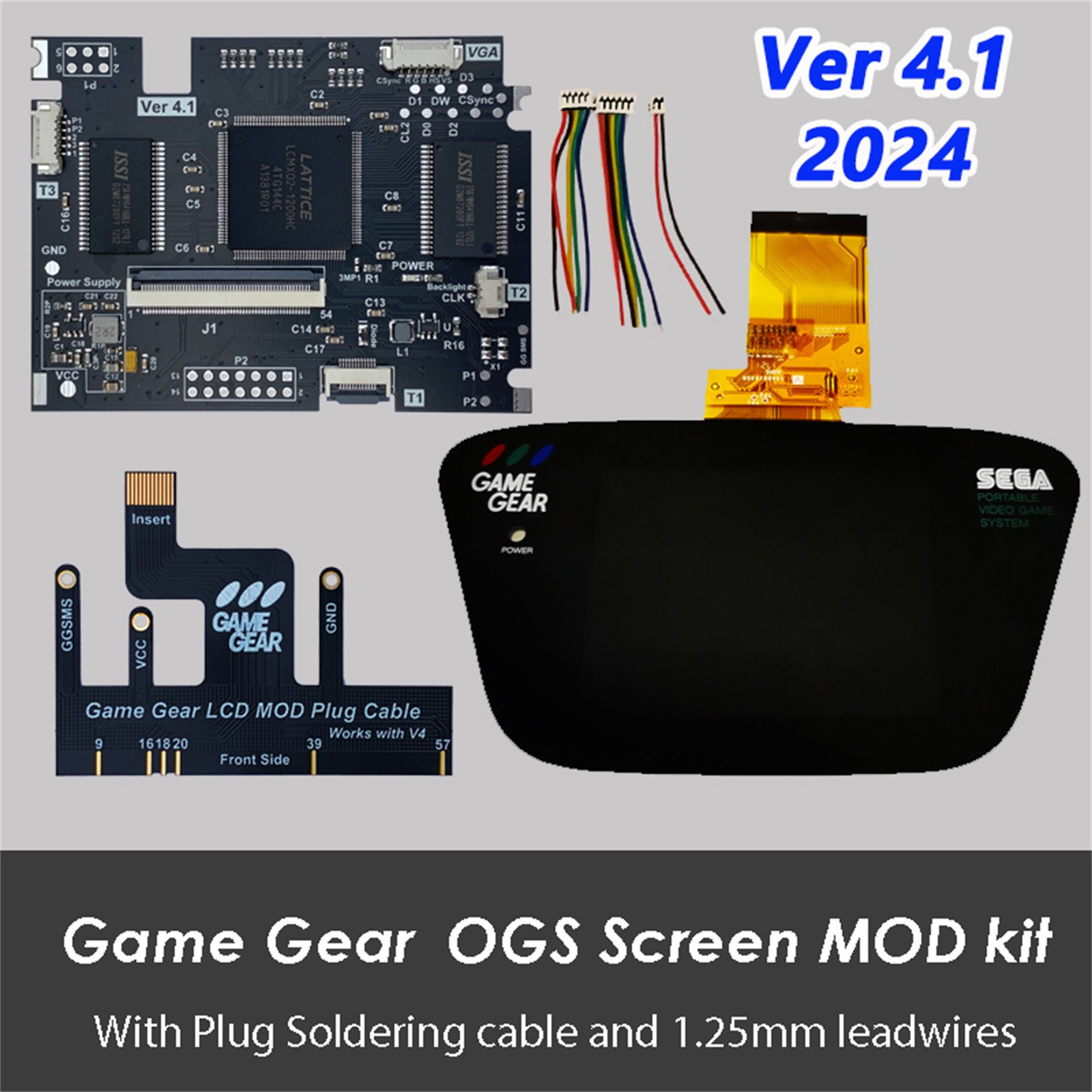 For Sega Game Gear GG V4.0 LCD Highlight Screen Kit Low Power Repair Part – USA