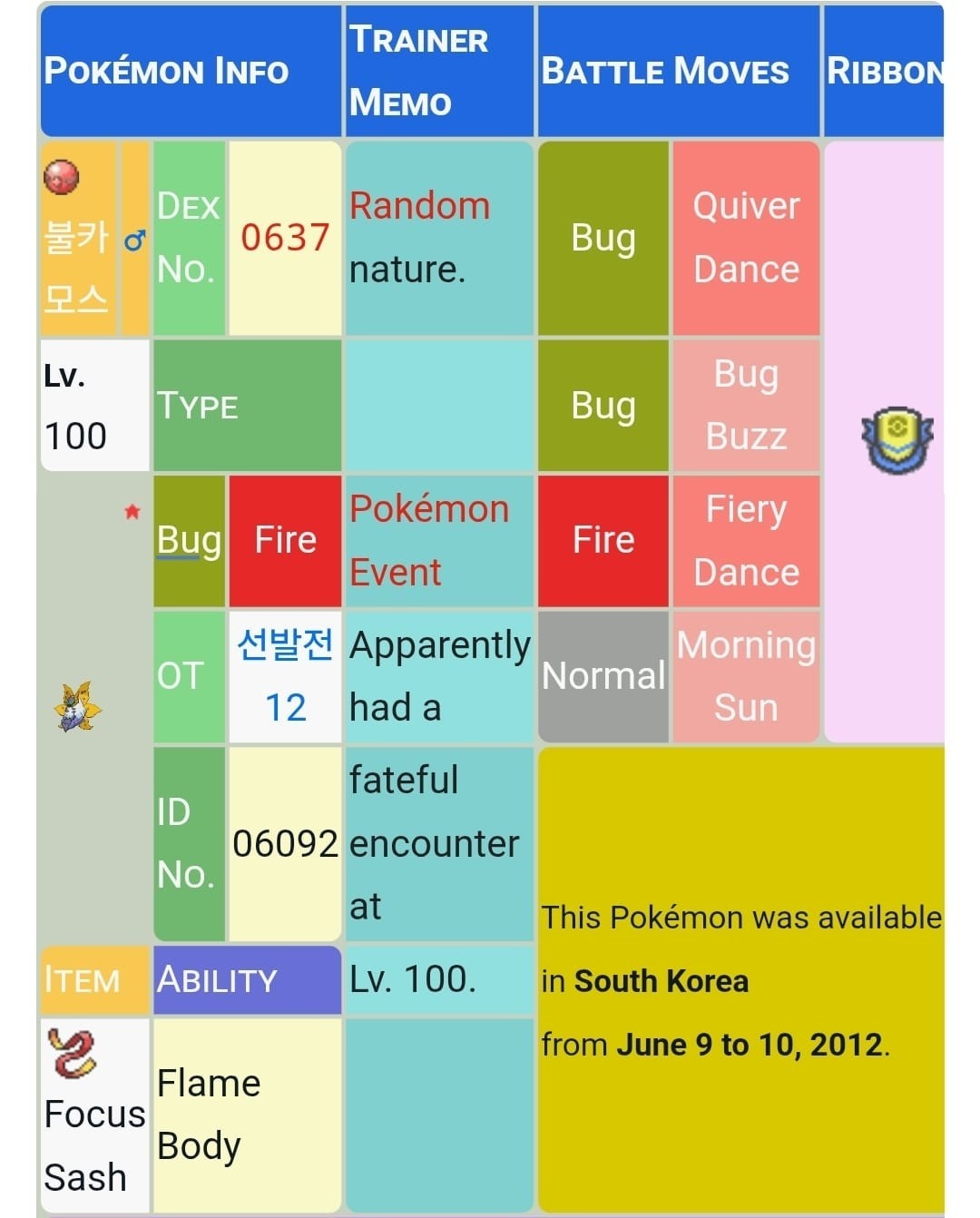🌟2012 Korean Shiny Volcarona Event | Pokemon Sword & Shield | Untouched🌟