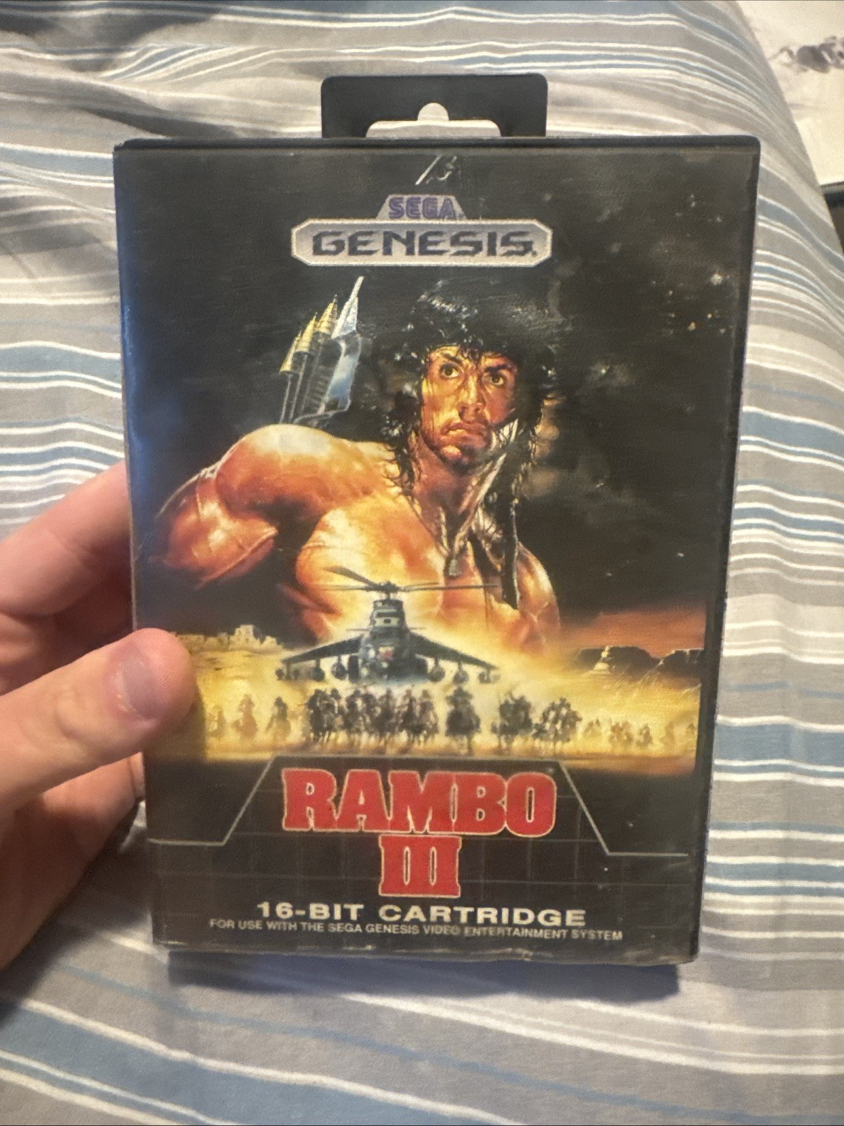 Rambo III Complete in Box for Sega Genesis. Authentic. Cleaned/Tested. Mint!