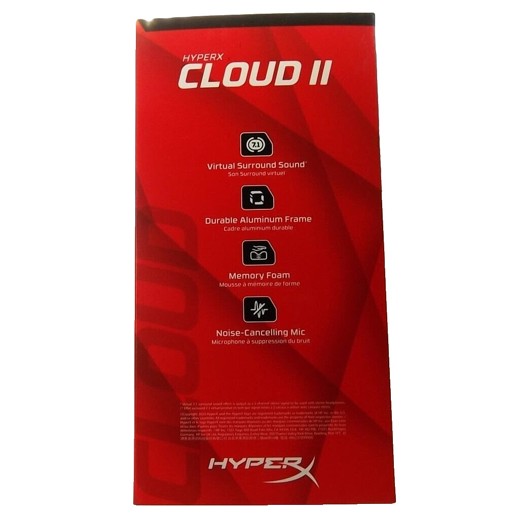 HyperX Cloud II Gaming Headset Wired PC PS5 PS4 Xbox Series X Red NEW
