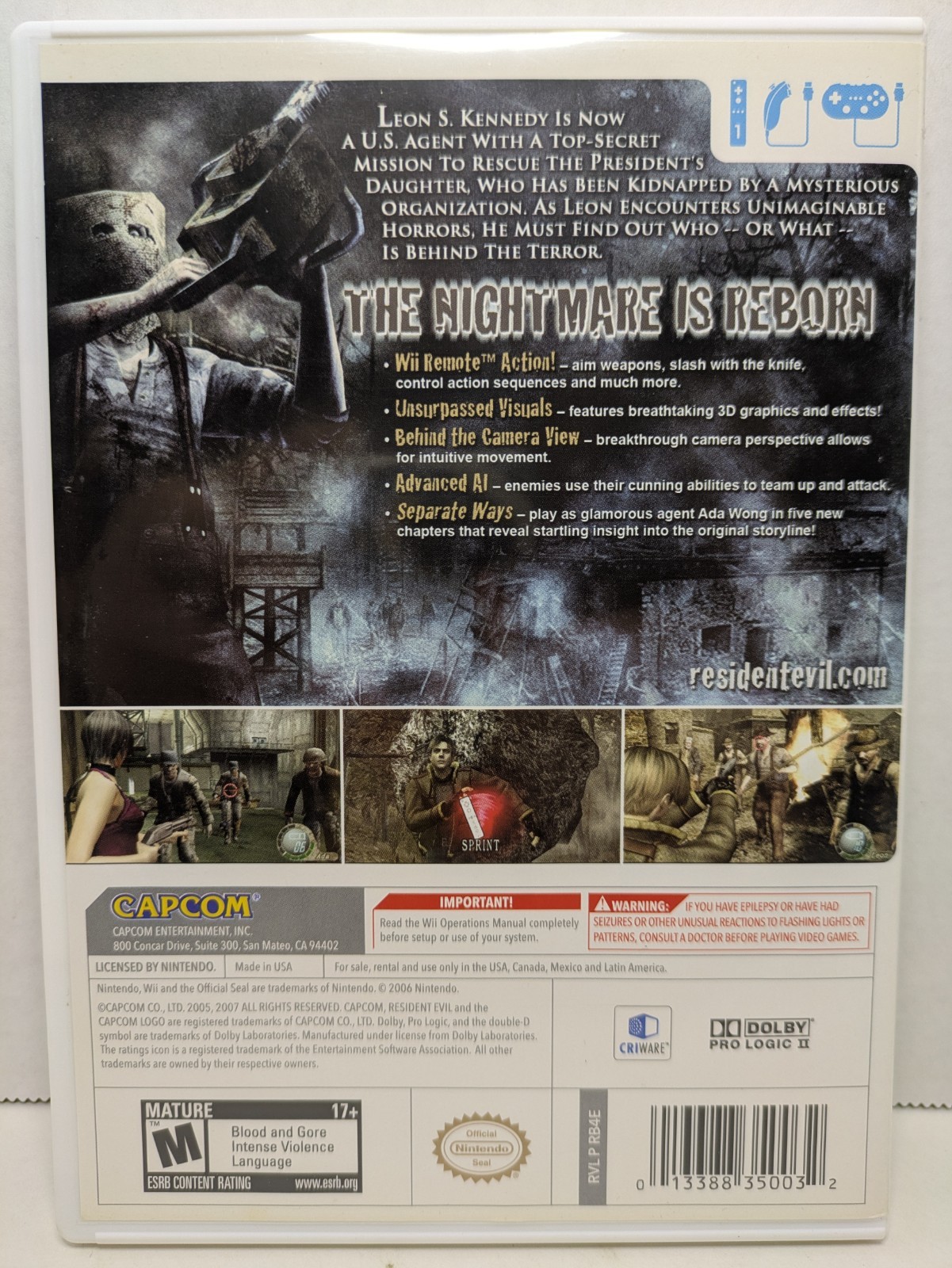 Resident Evil 4 — Wii Edition (Nintendo Wii, 2007) CIB Complete Tested Working