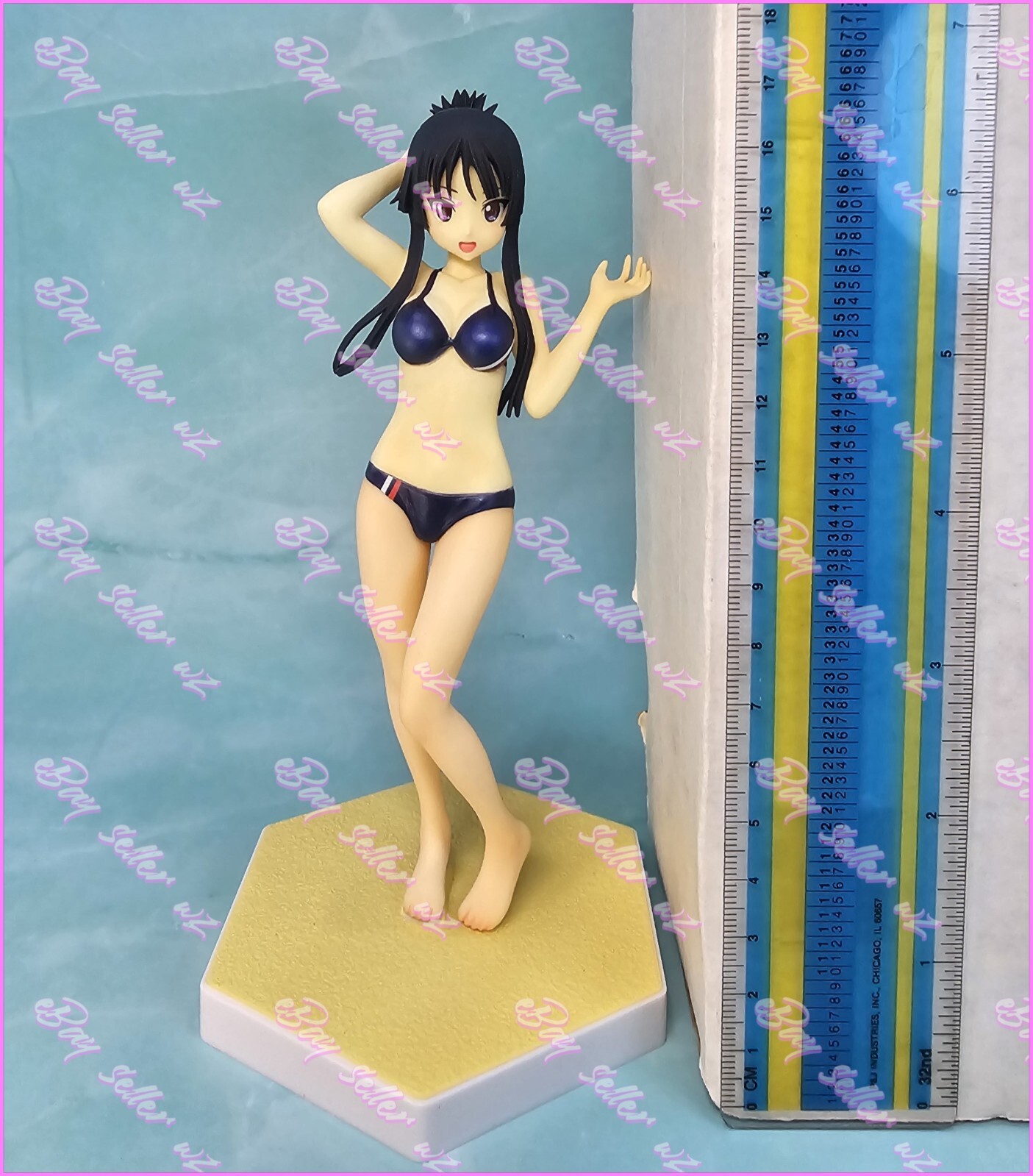 Mio Akiyama Beach Queens 1/10 Scale PVC Figure Bikini Swimsuit Wave Band K-On