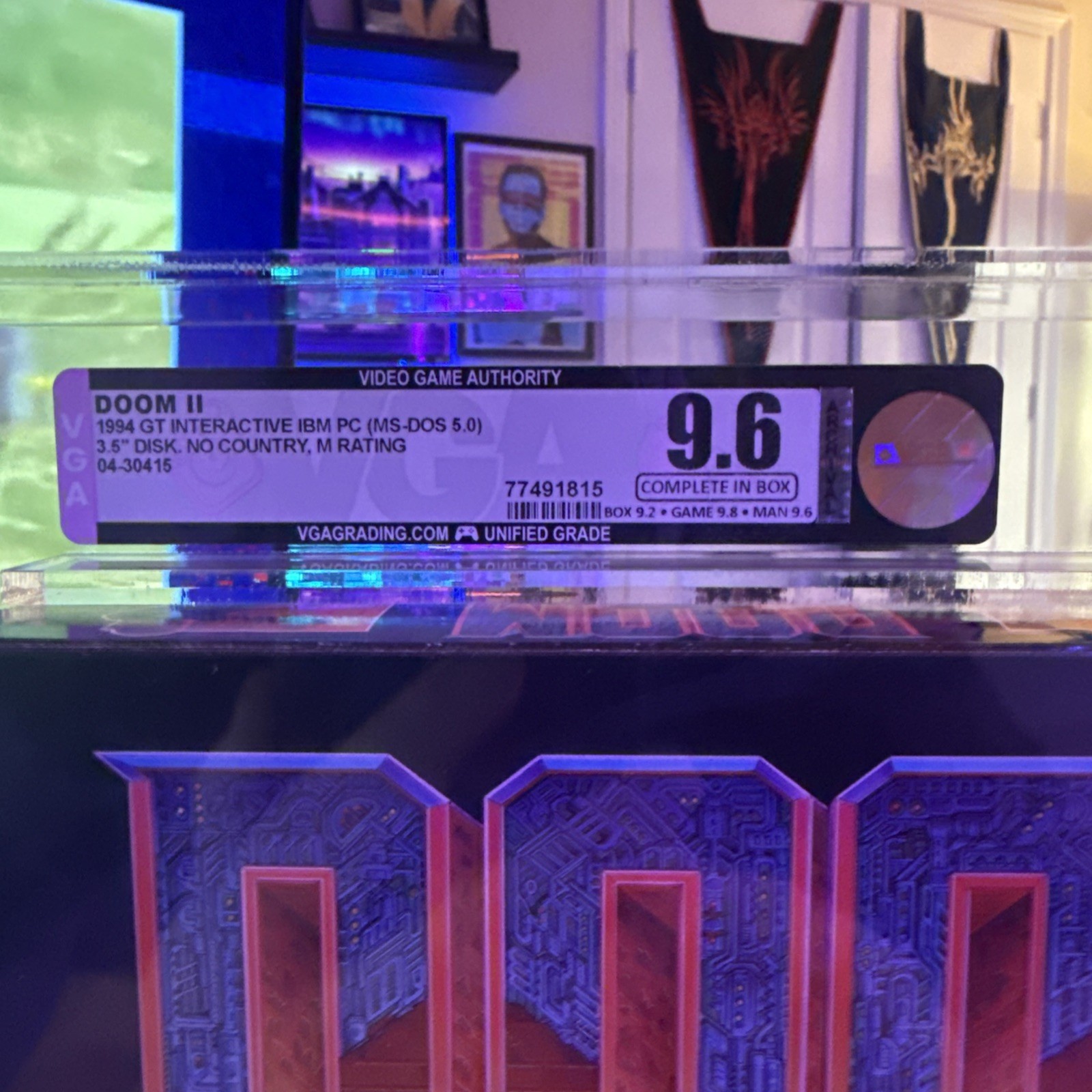 Doom II 2 ID Software 1994, 3.5″ IBM Floppy Disk for PC GT Graded 9.6 from VGA