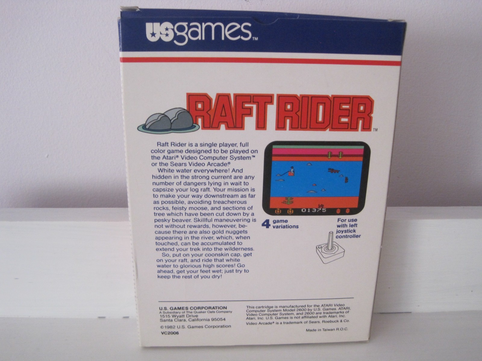 1982 Atari 2600 Raft Rider Video Game w/Original Box & Manual VC2006