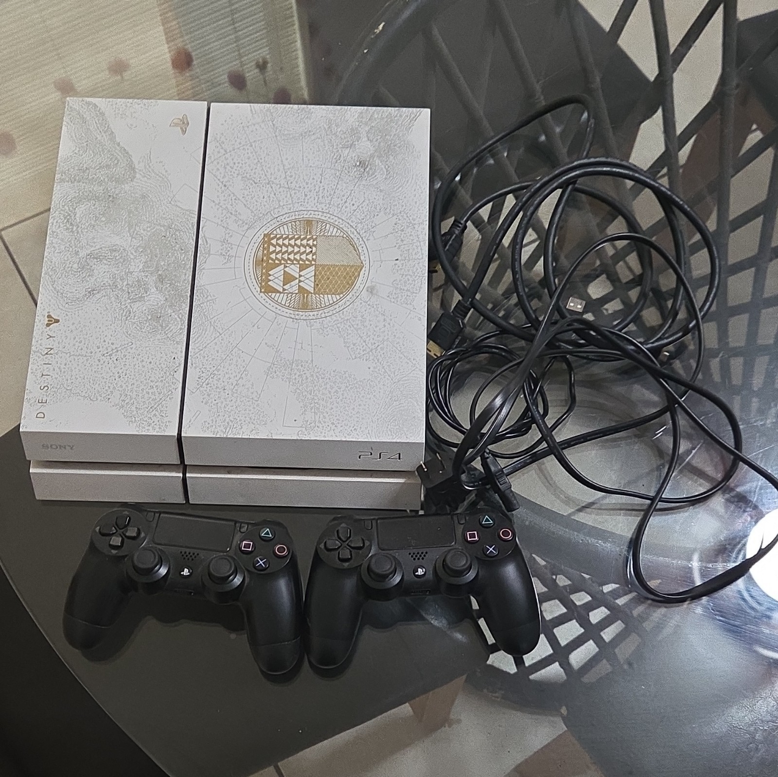 Sony PlayStation 4 500GB White/Gold Emblem Console Wi-Fi HDMI Destiny Edition