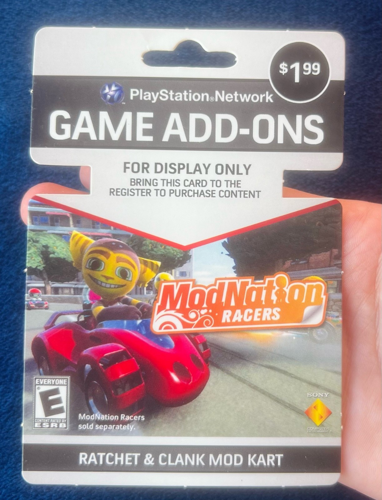 Mod Nation Racers Ratchet & Clank PSP DISPLAY ONLY Playstation Network Card