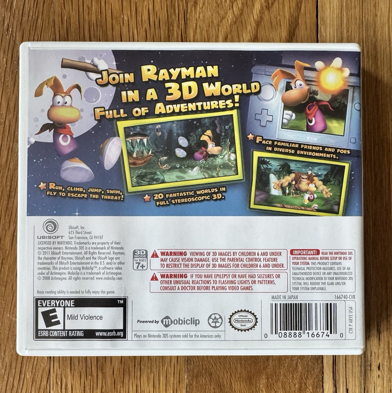 Rayman 3D (Nintendo 3DS, 2011) CIB. Tested