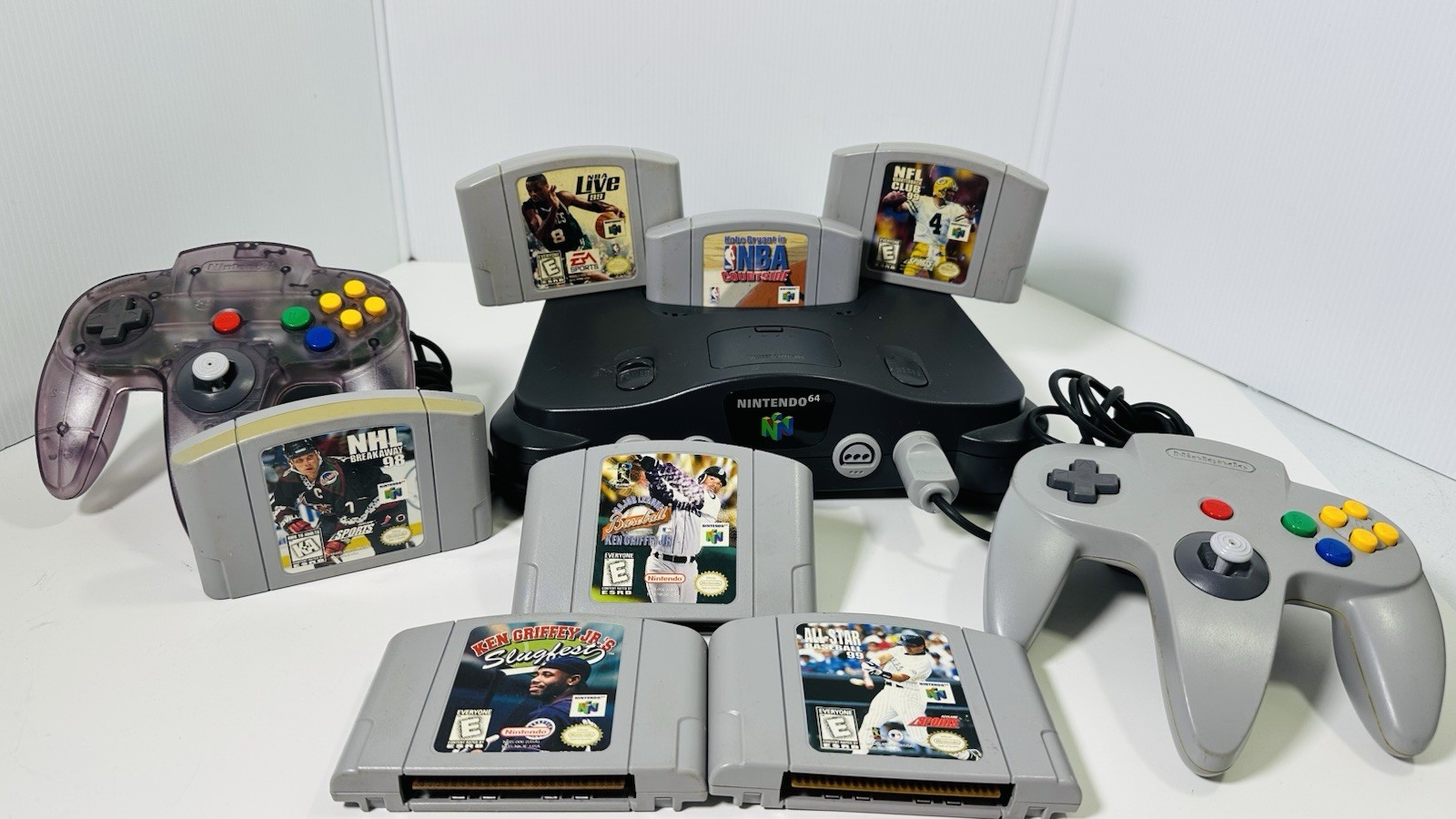 Nintendo N64 Console Bundle w/ 2 Controllers, & Games