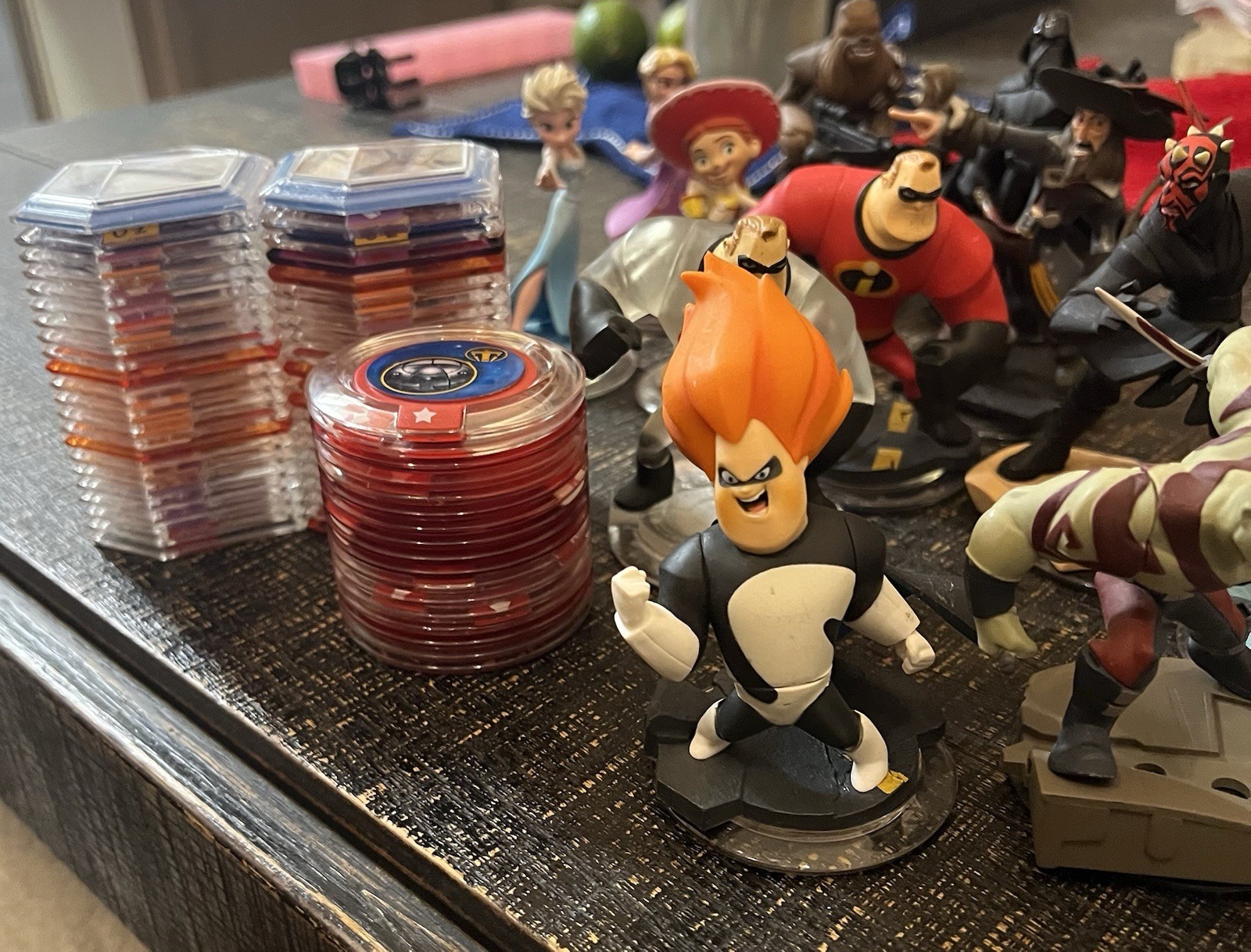 Assortment of Disney Infinity Figures With Power Disks And Play Cards (Not All)