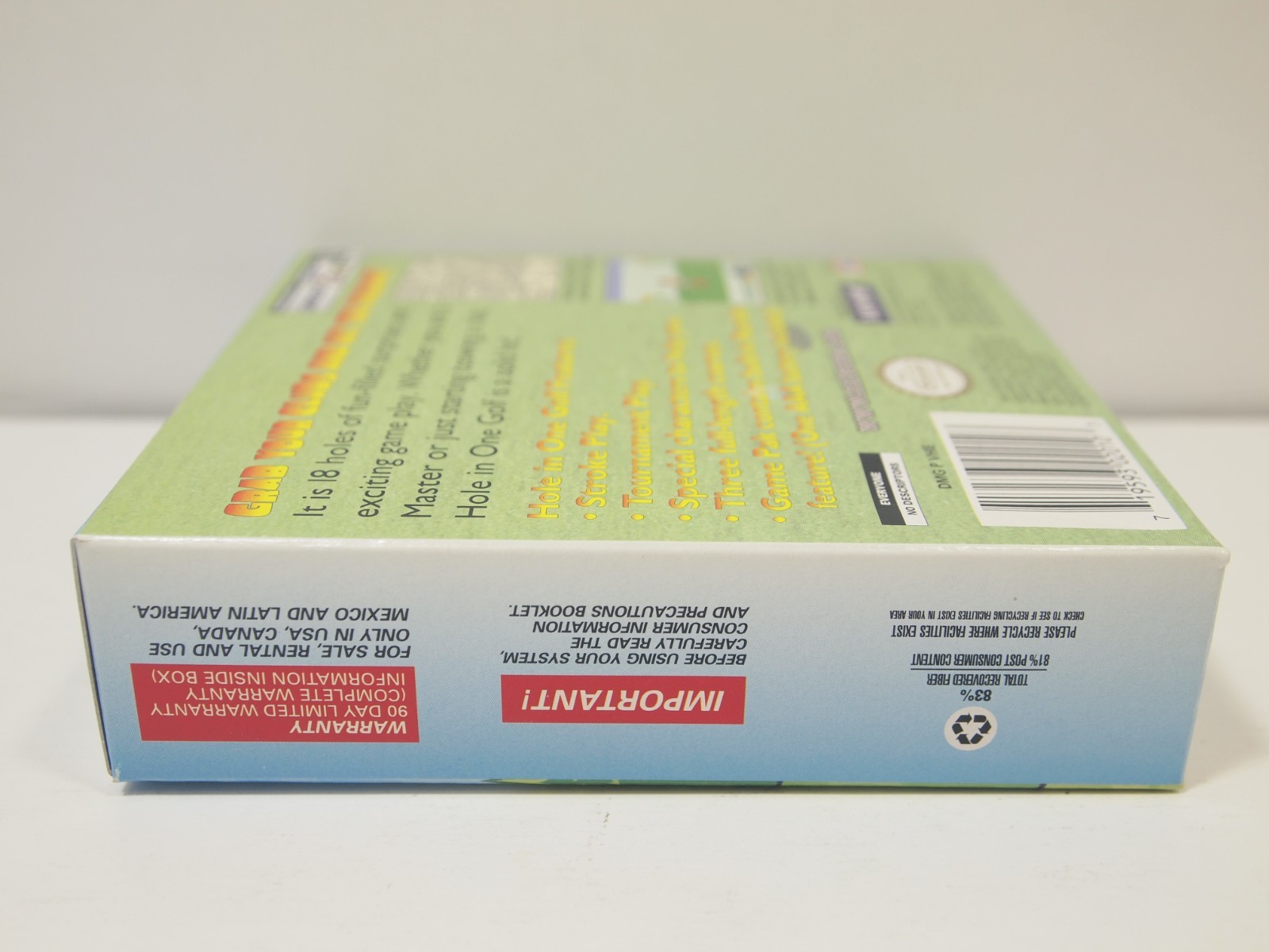 Hole in One Golf (Game Boy Color | GBC) Authentic BOX ONLY