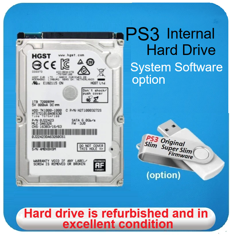 PS3 Internal Hard Drive 1TB USB OS Firmware Installation Drive