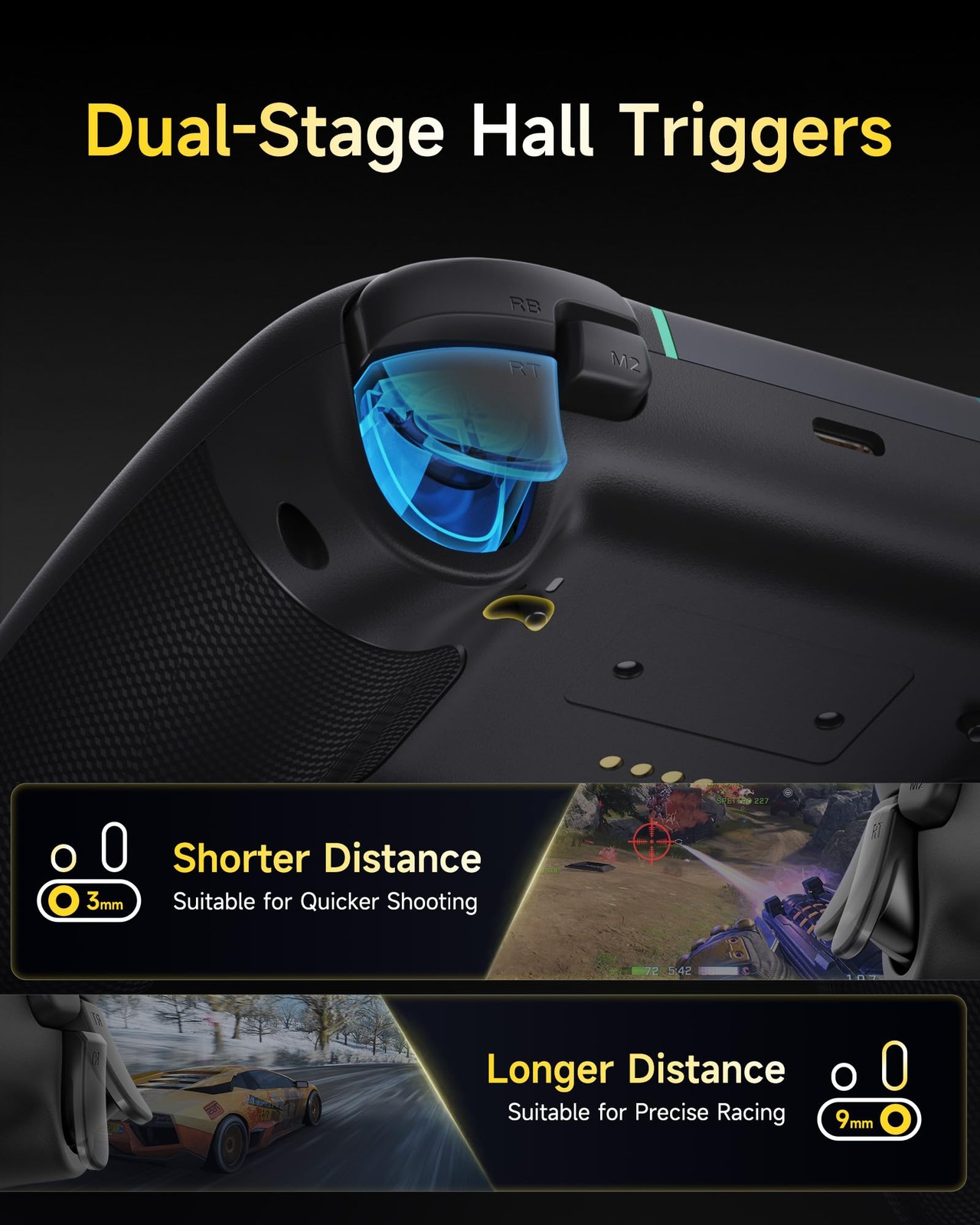 X05Pro Wireless Gaming Controller for PC, Switch& – Ultra-Quiet Buttons, Hall…