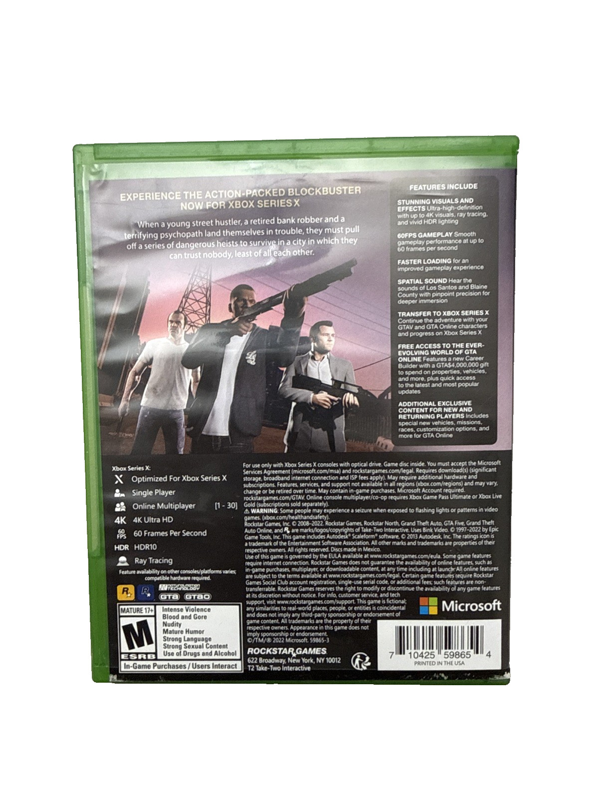Grand Theft Auto V Xbox Series X Physical Disc GTA 5
