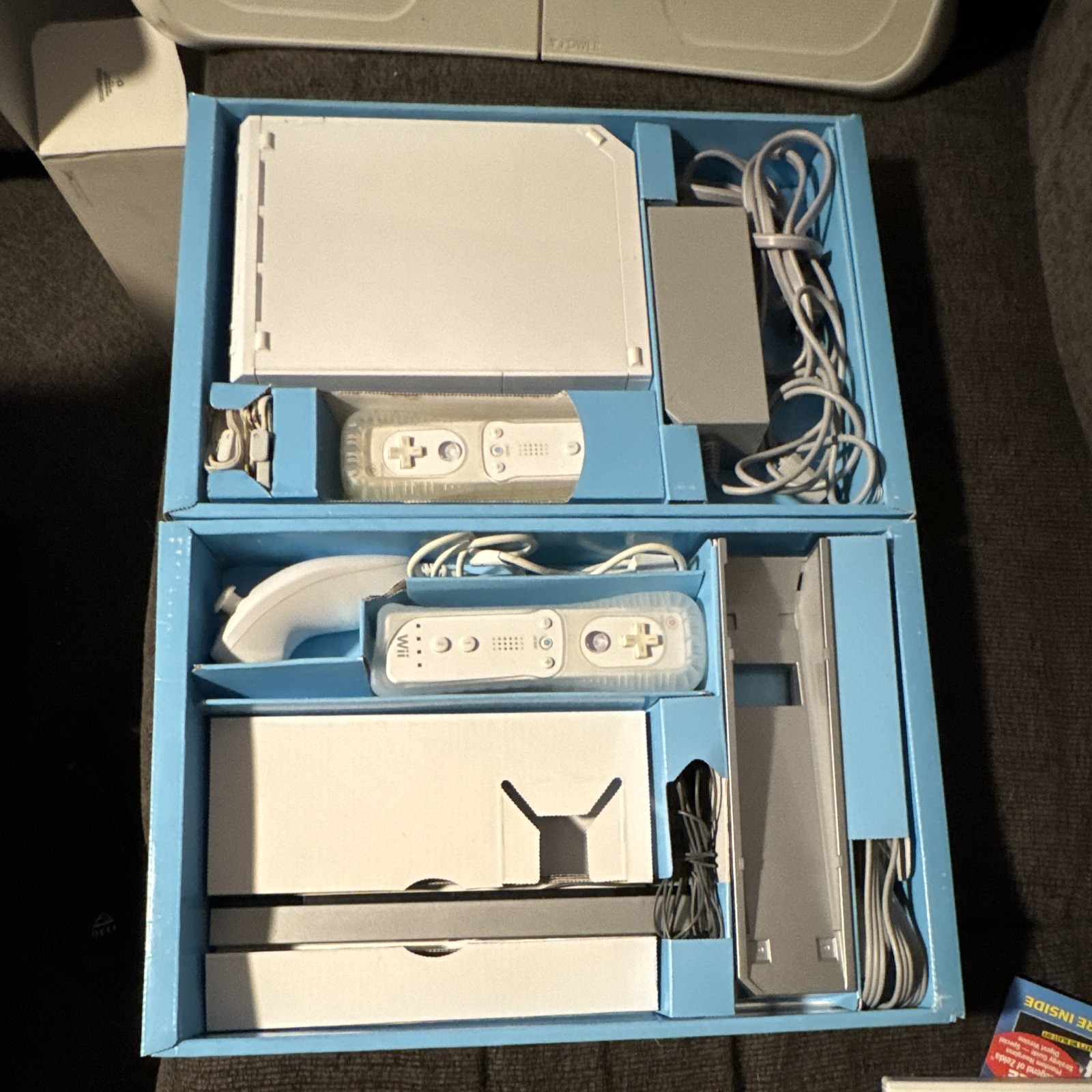 Nintendo Wii White Console w/ Box, Wii Sports, 2 Remotes (Game not Included)
