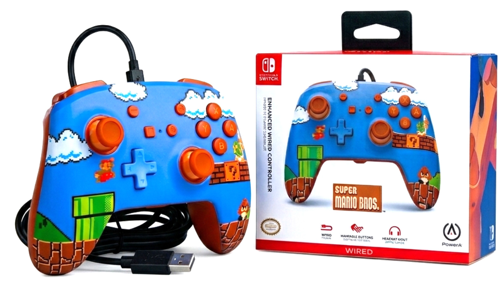 PowerA Enhanced Wired Controller for Nintendo Switch – Super Mario Bros Edition