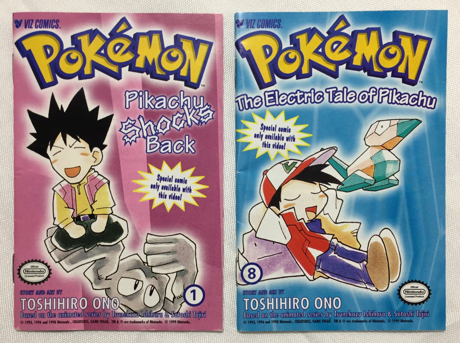 Lot of 2 POKEMON Mini Comics PIKACHU SHOCKS BACK + Electric Tale of Pikachu VHS