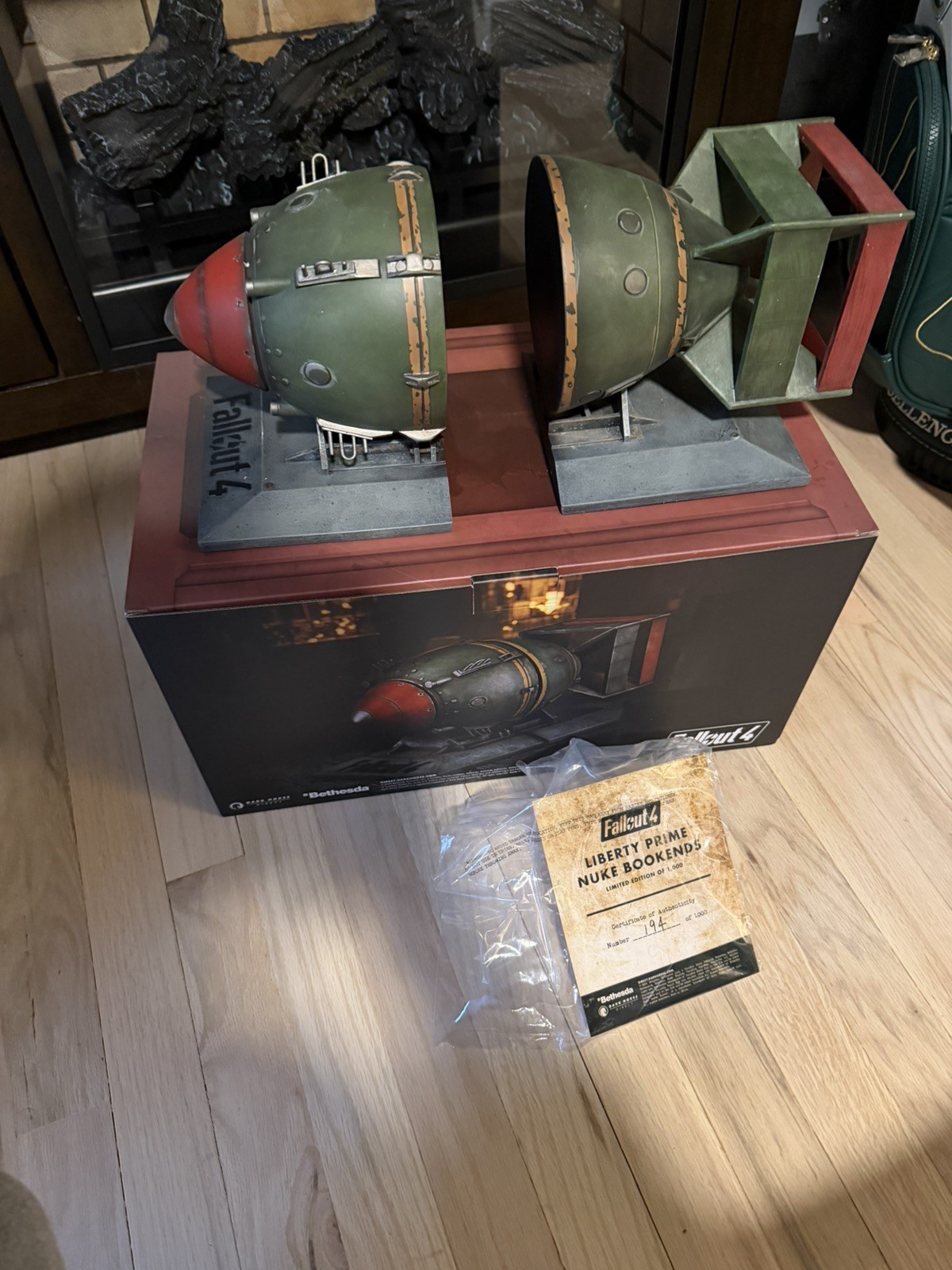 Bethesda Fallout 4 Liberty Prime Nuke Bomb Bookends Limited Edition X/1000 RARE
