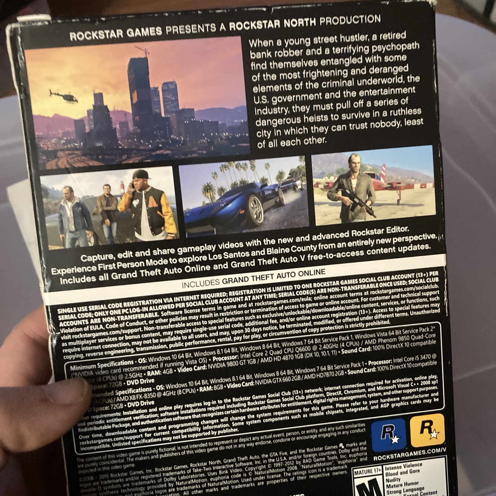 Grand Theft Auto V Five PC GTA 5 Collectors Box Set 7 Disk Series Used Good