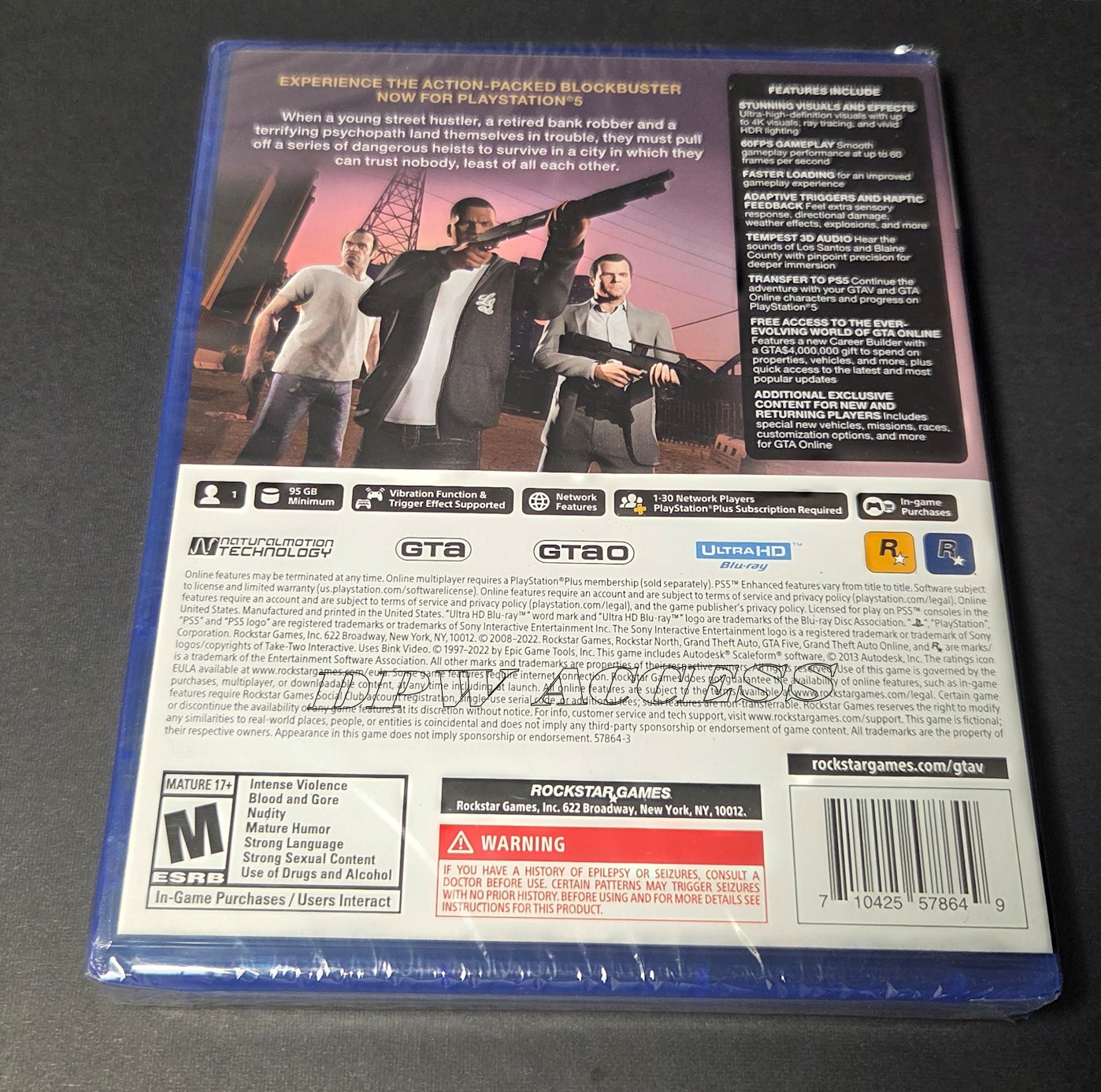 NEW GTA 5 Grand Theft Auto V PS5 PlayStation 5 Factory Sealed Rockstar Ships Box