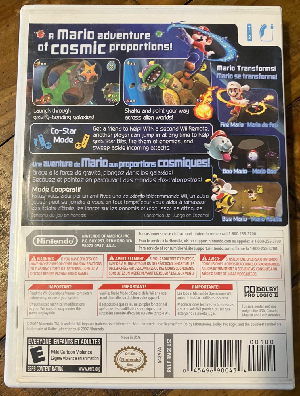 Super Mario Galaxy (Nintendo Wii, 2007) Complete In Box