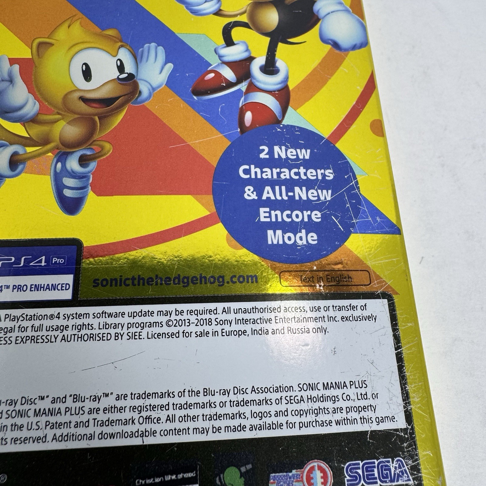 Sonic Mania Plus With Sleeve, Reversible Cover and Art Book PS4 Tested