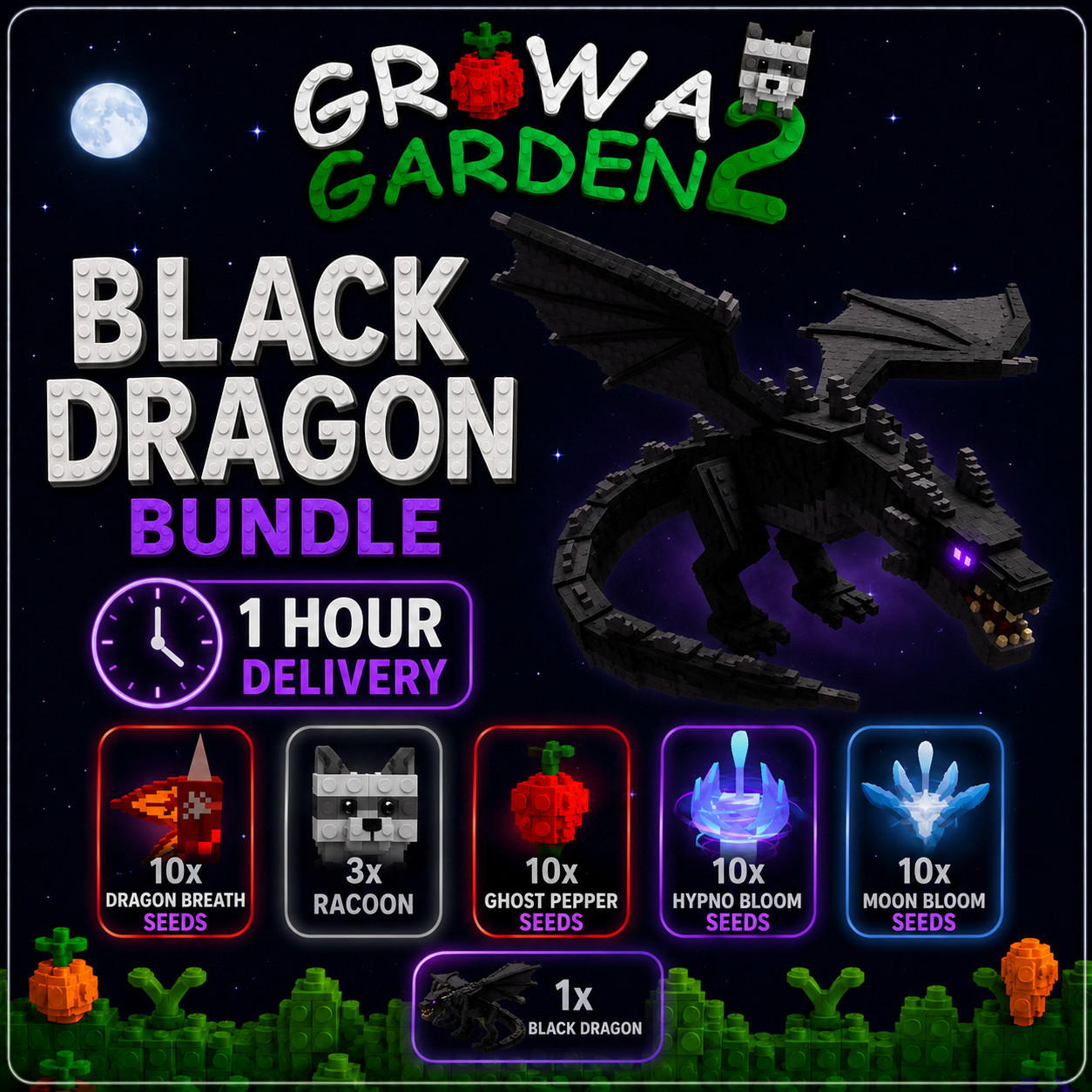 🔥Grow a Garden 2 Roblox✨Black Dragon Bundle | Fast & Easy