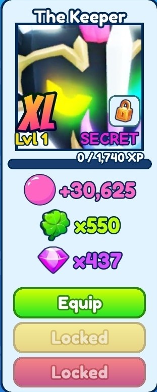 Bubblegum Simulator Infinity XL The Keeper Secret| Only 6 Hatched|0 XP