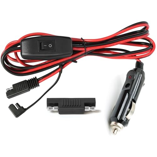 SAE Battery Charger Cable Wire Harness 10FT 16AWG – 1Pack Cigarette Lighter