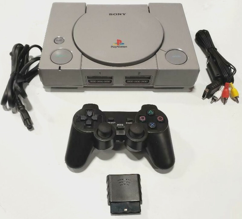 Sony PlayStation 1 SCPH-5501 Console Game System PS1 Wireless Controller Bundle