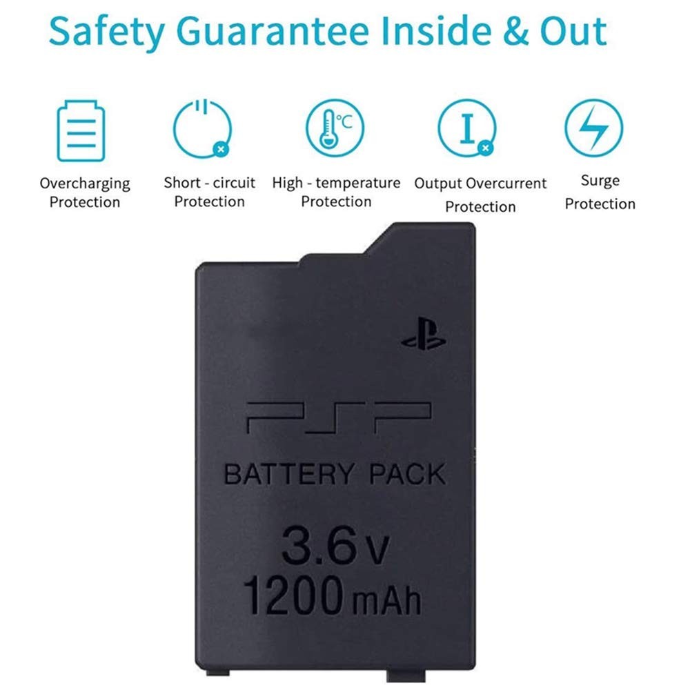 PSP-S110 High Capacity Replacement Sony PSP Slim Battery + AC Adapter 5V 2A W…