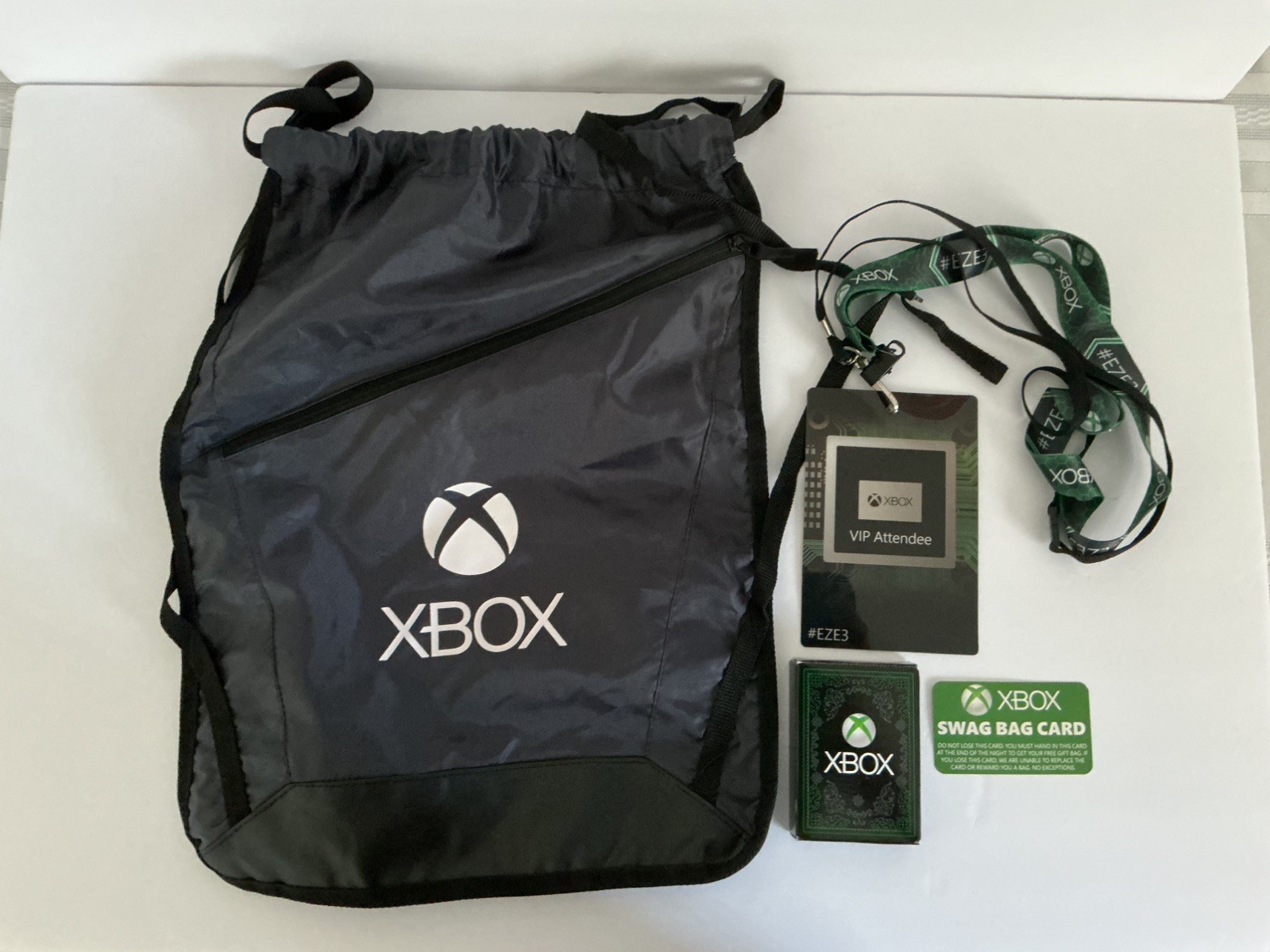 E3 2017 Xbox Swag Bag & Card, VIP Attendee Lanyard, Xbox EZ Playing Cards Set